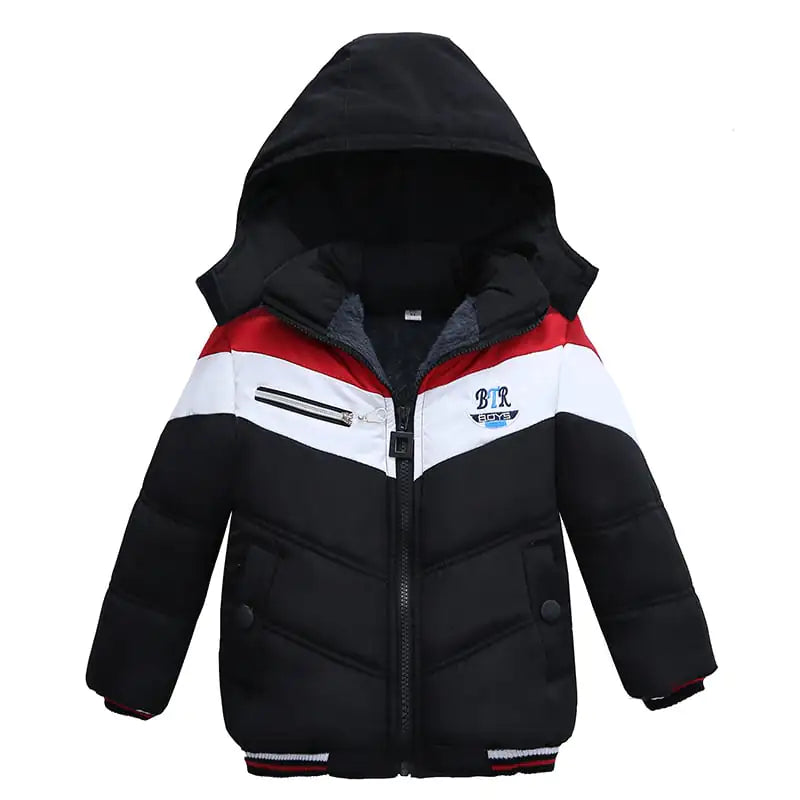 Boys' Long Hooded Padded Jacket Chamarra